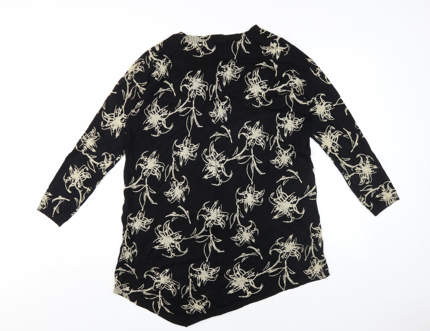 Julipa Women's Black Floral Pullover Jumper, Size 12/14