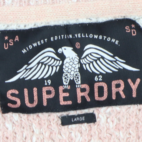 Superdry Women’s Pink Stripe Pullover Jumper - L