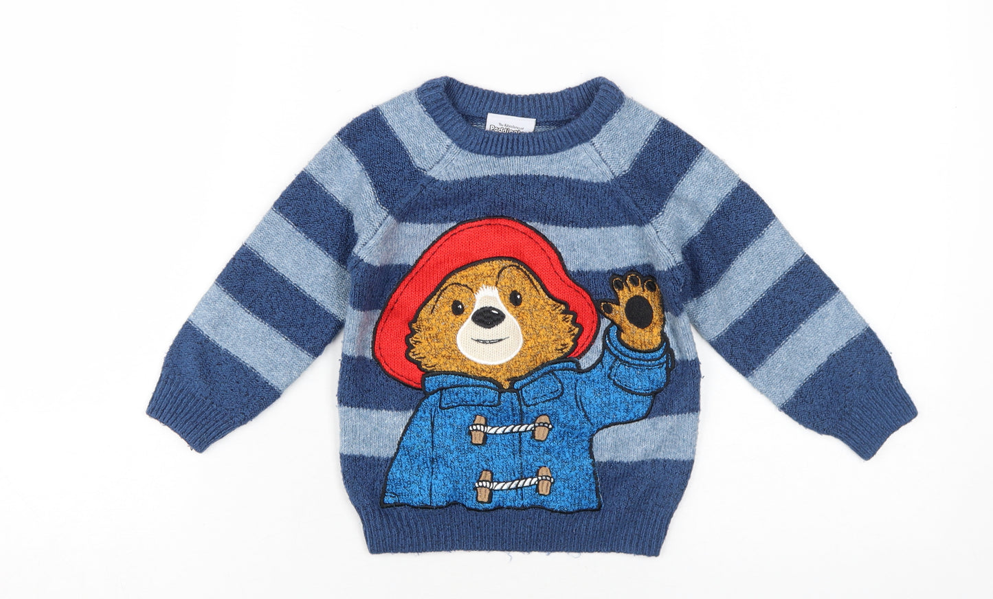 Paddington Boys Blue Striped Pullover Jumper 2-3 Years