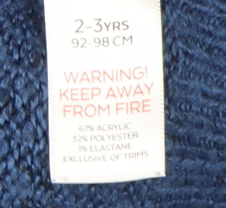 Paddington Boys Blue Striped Pullover Jumper 2-3 Years
