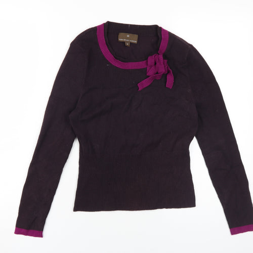 Fenn Wright Manson Women's Purple Bow Pullover Jumper Size 10