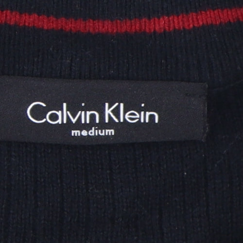 Calvin Klein Men's M Black Striped Pullover Jumper