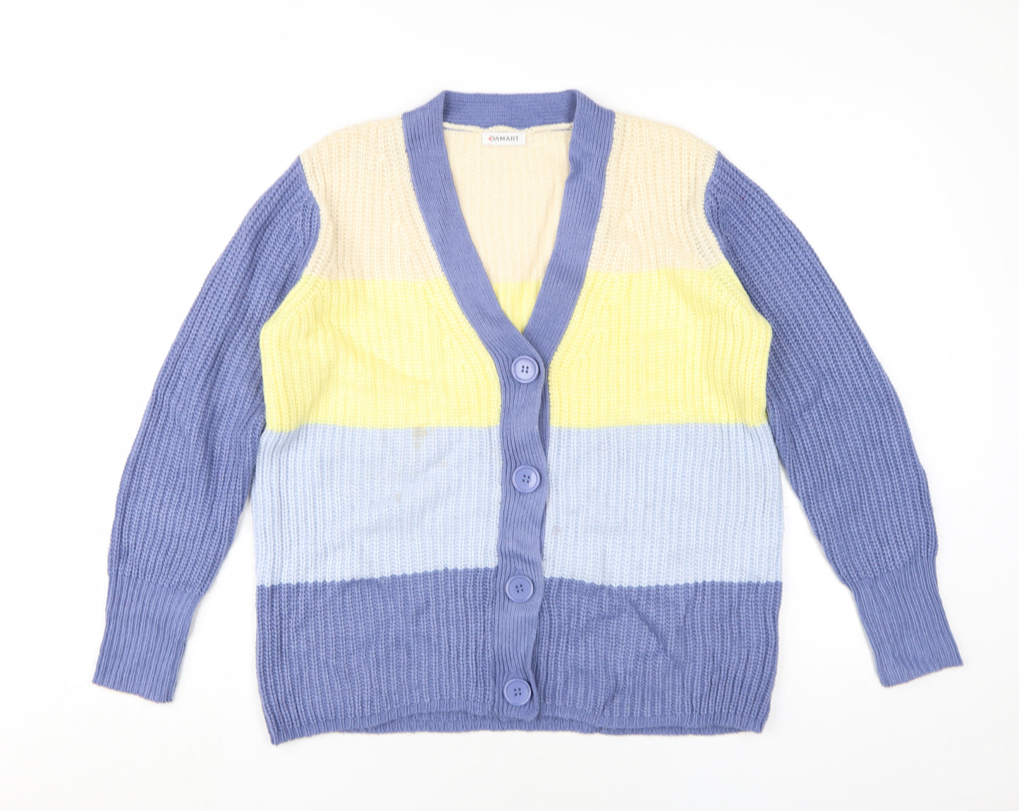 Damart Women's Multicoloured Striped Cardigan Size 10/12