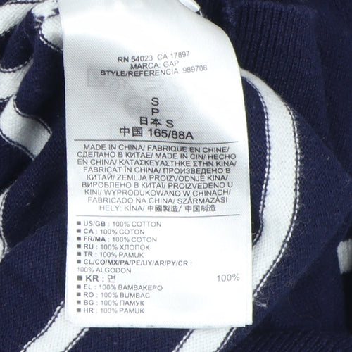 Gap Women's Blue Striped Pullover Hoodie Size S