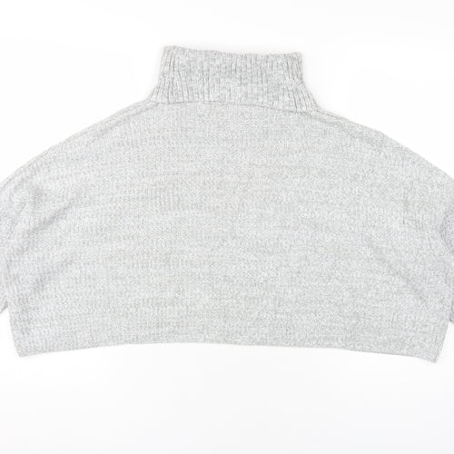 Hollister Women's Grey Roll Neck Pullover Jumper S