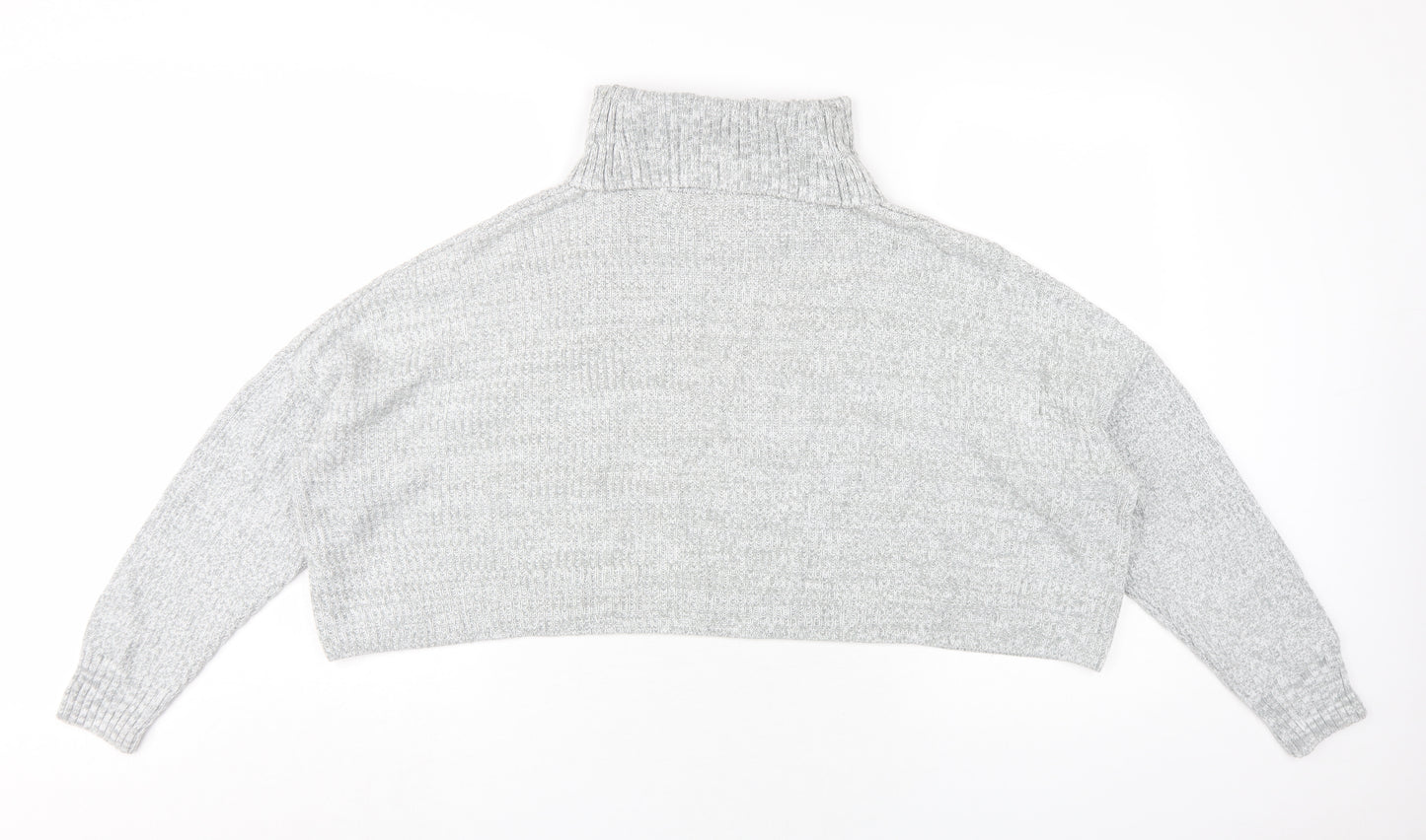 Hollister Women's Grey Roll Neck Pullover Jumper S