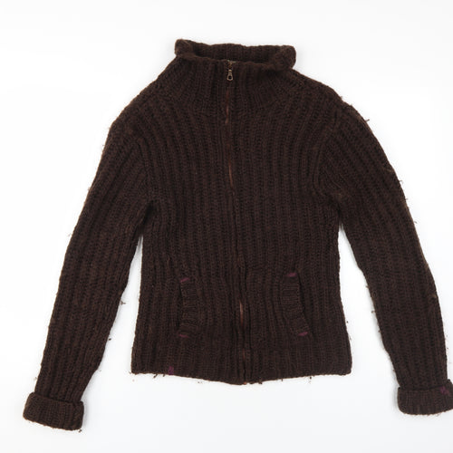 Komodo Women's Brown Chunky-Knit Cardigan, Size 8