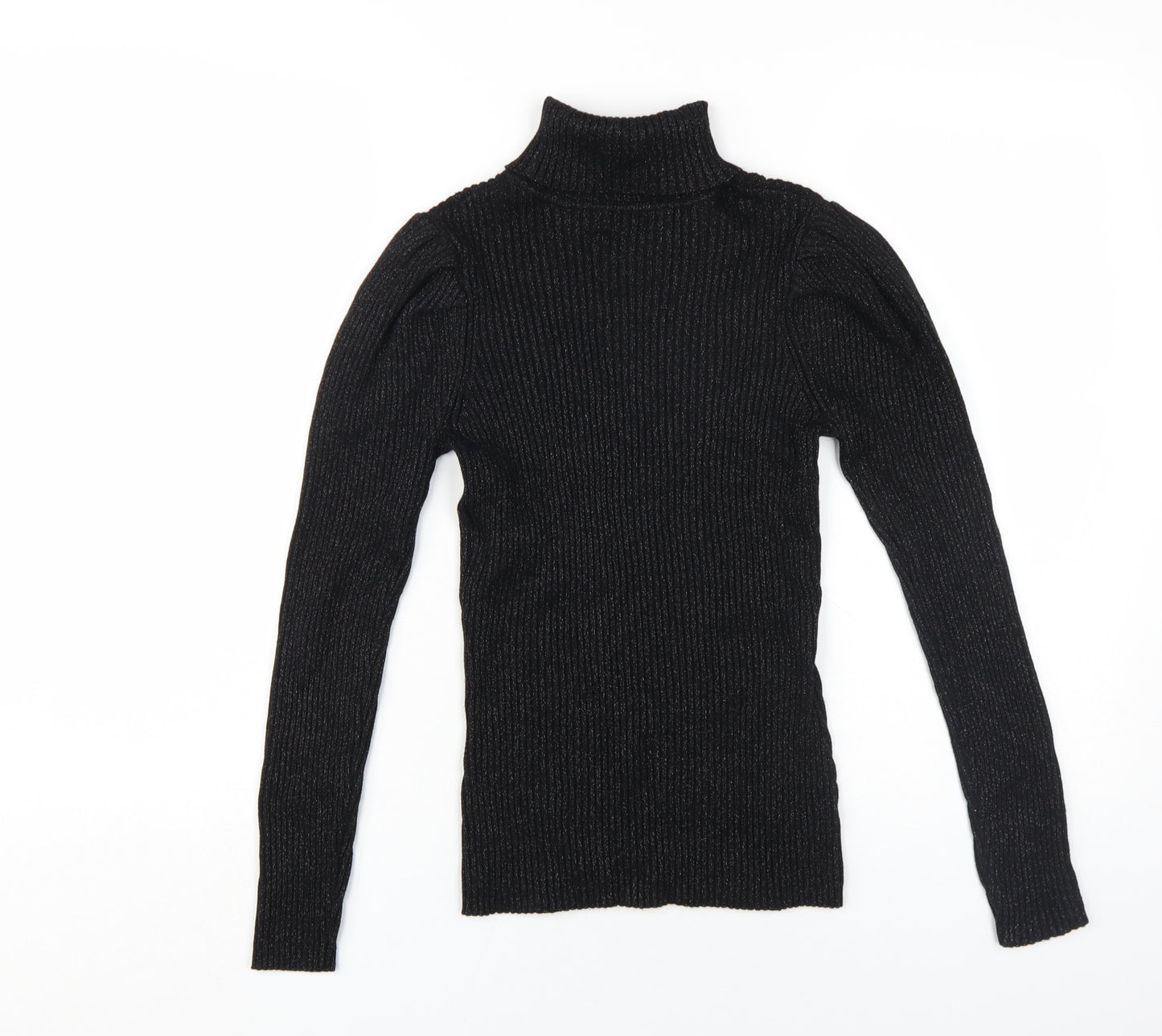 Mint Velvet Women's Black Slim Roll Neck Jumper Size 10