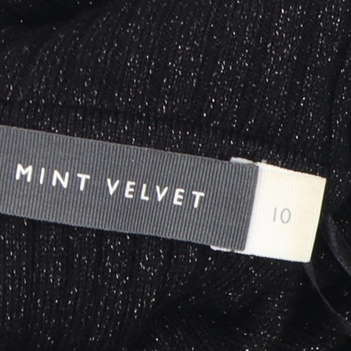 Mint Velvet Women's Black Slim Roll Neck Jumper Size 10