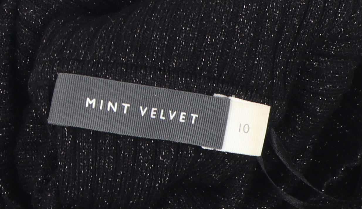 Mint Velvet Women's Black Slim Roll Neck Jumper Size 10