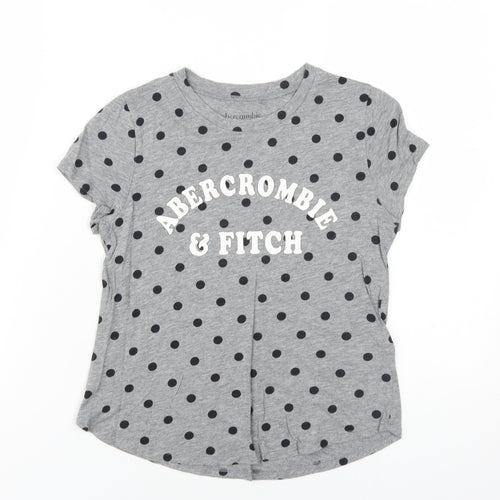 Abercrombie & Fitch Girls Grey Polka Dot T-Shirt