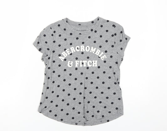 Abercrombie & Fitch Girls Grey Polka Dot T-Shirt