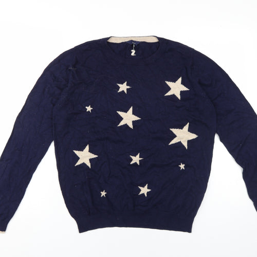 Joules Women's Blue Star Pattern Jumper, Size 14