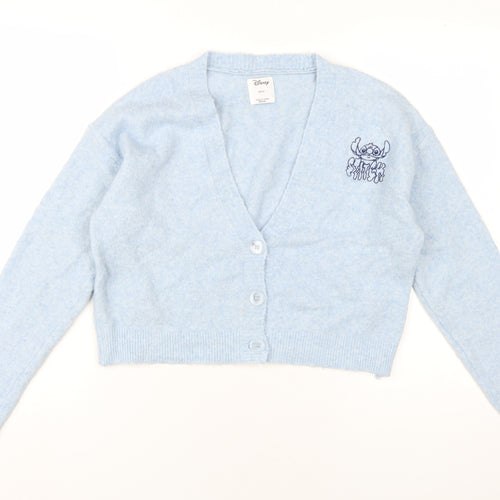 Disney Stitch Women's Blue Cardigan XS Casual Knitwear