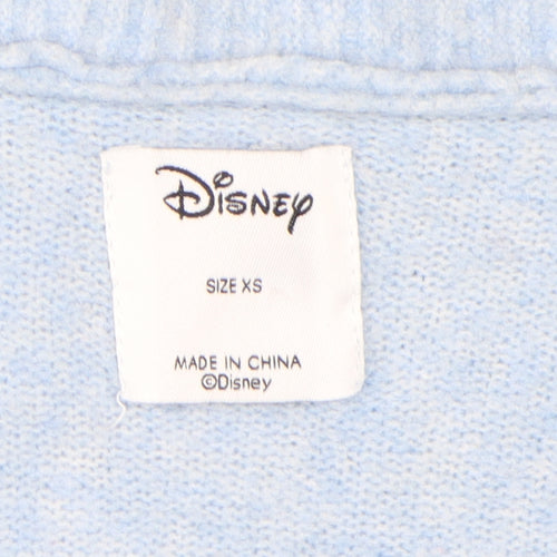 Disney Stitch Women's Blue Cardigan XS Casual Knitwear