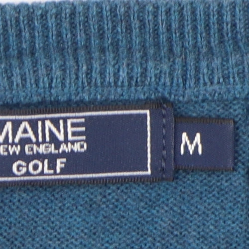 Maine New England Men's Blue Argyle Pullover Jumper M