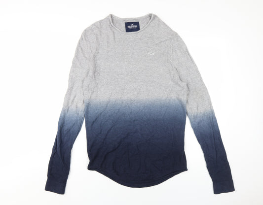 Hollister Men's M Grey Blue Pullover Crew Neck Jumper