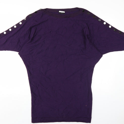 Jaeger Women's Purple Dolman Sleeve Dress S