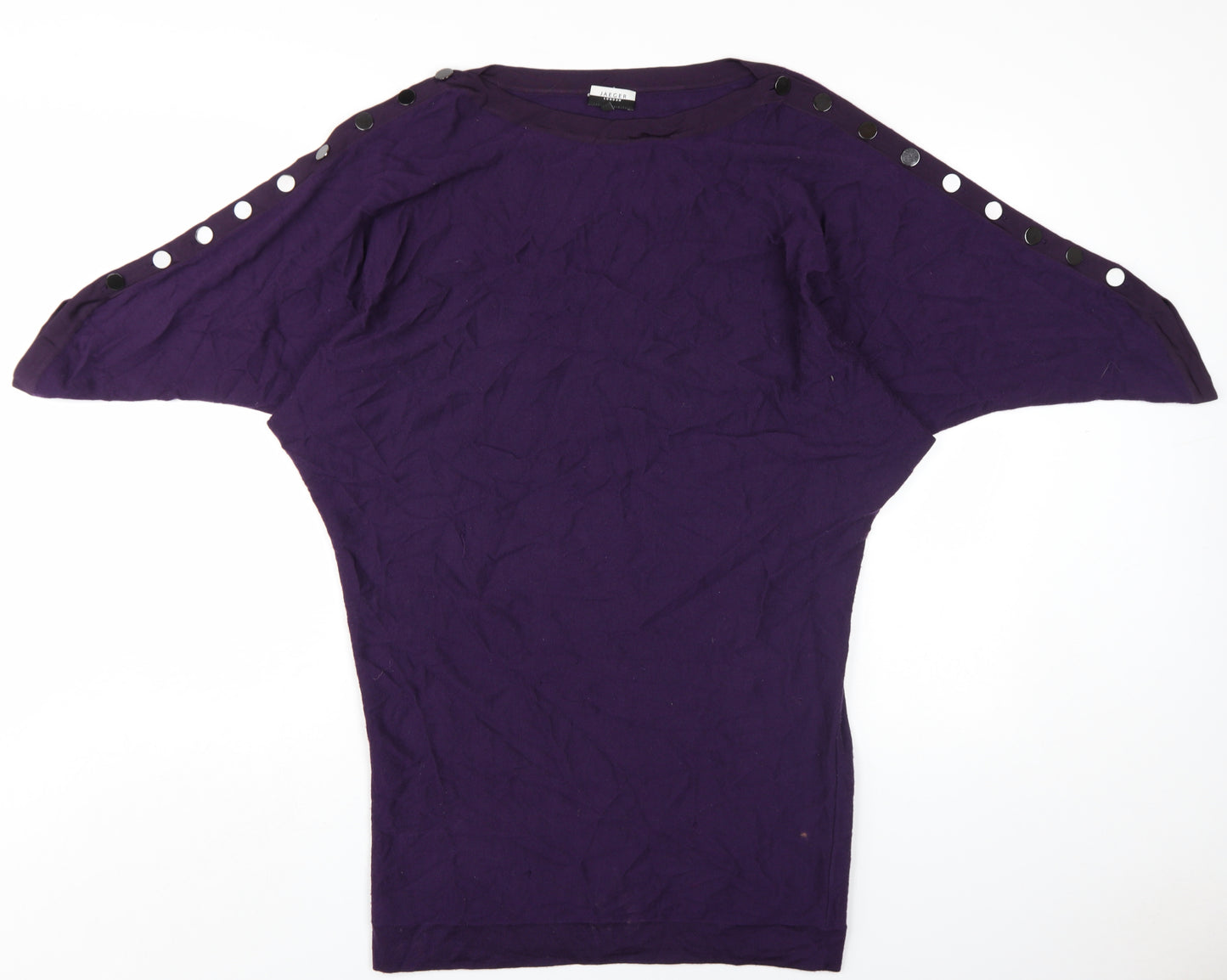 Jaeger Women's Purple Dolman Sleeve Dress S
