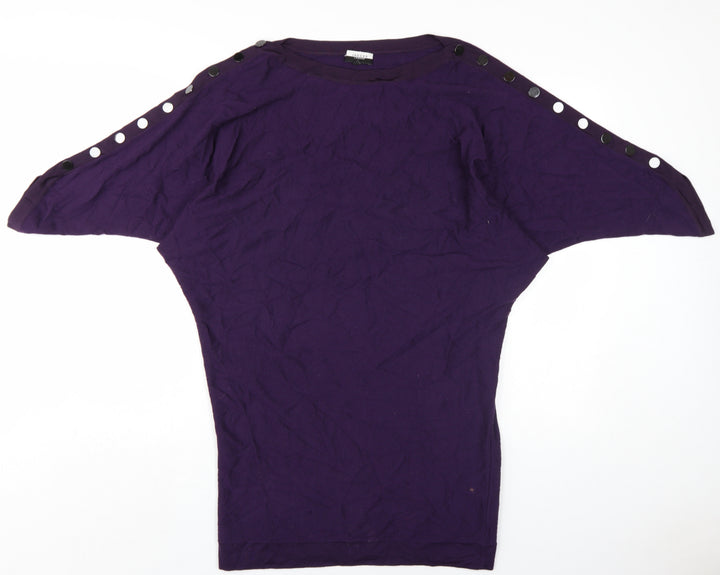 Jaeger Women's Purple Dolman Sleeve Dress S