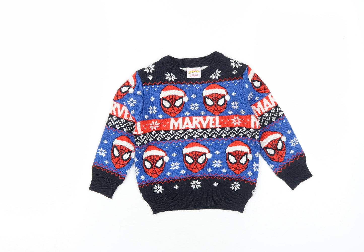 Marvel Spider-Man Boys Multicoloured Christmas Jumper 2-3 Years
