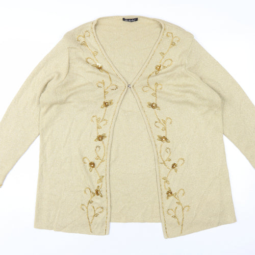 Berketex Women's Gold Cardigan, Size 18, Embroidered