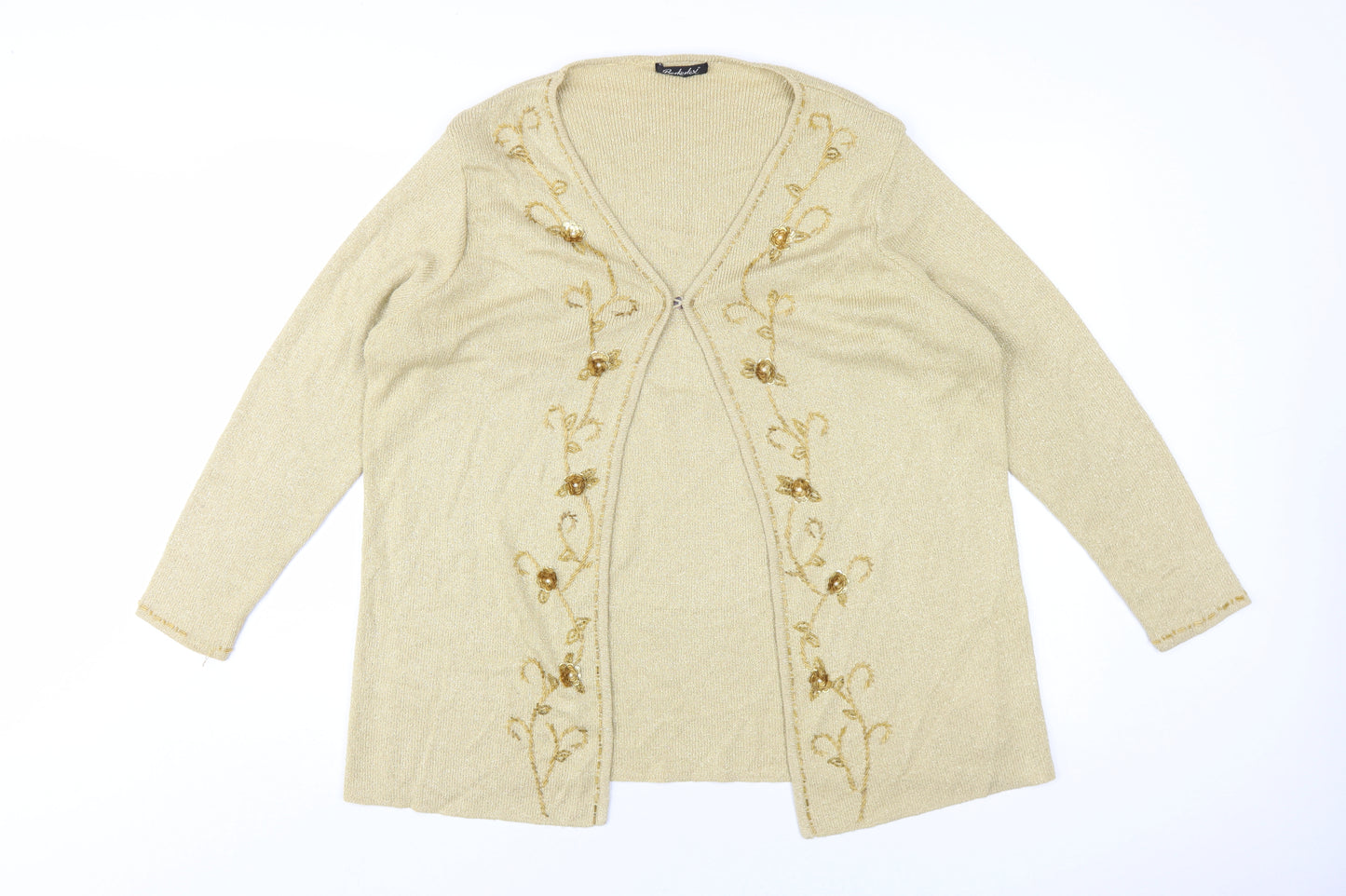 Berketex Women's Gold Cardigan, Size 18, Embroidered