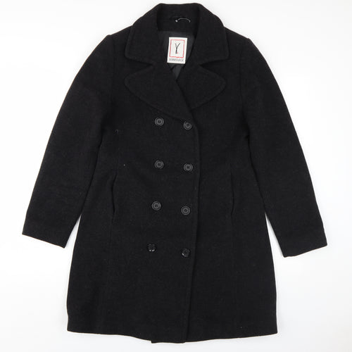 Vernissage Women's Black Wool Pea Coat Size 8 Classic