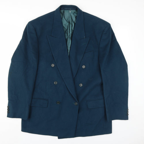 Burton Men's Blue Wool Blazer 40S Double-Breasted