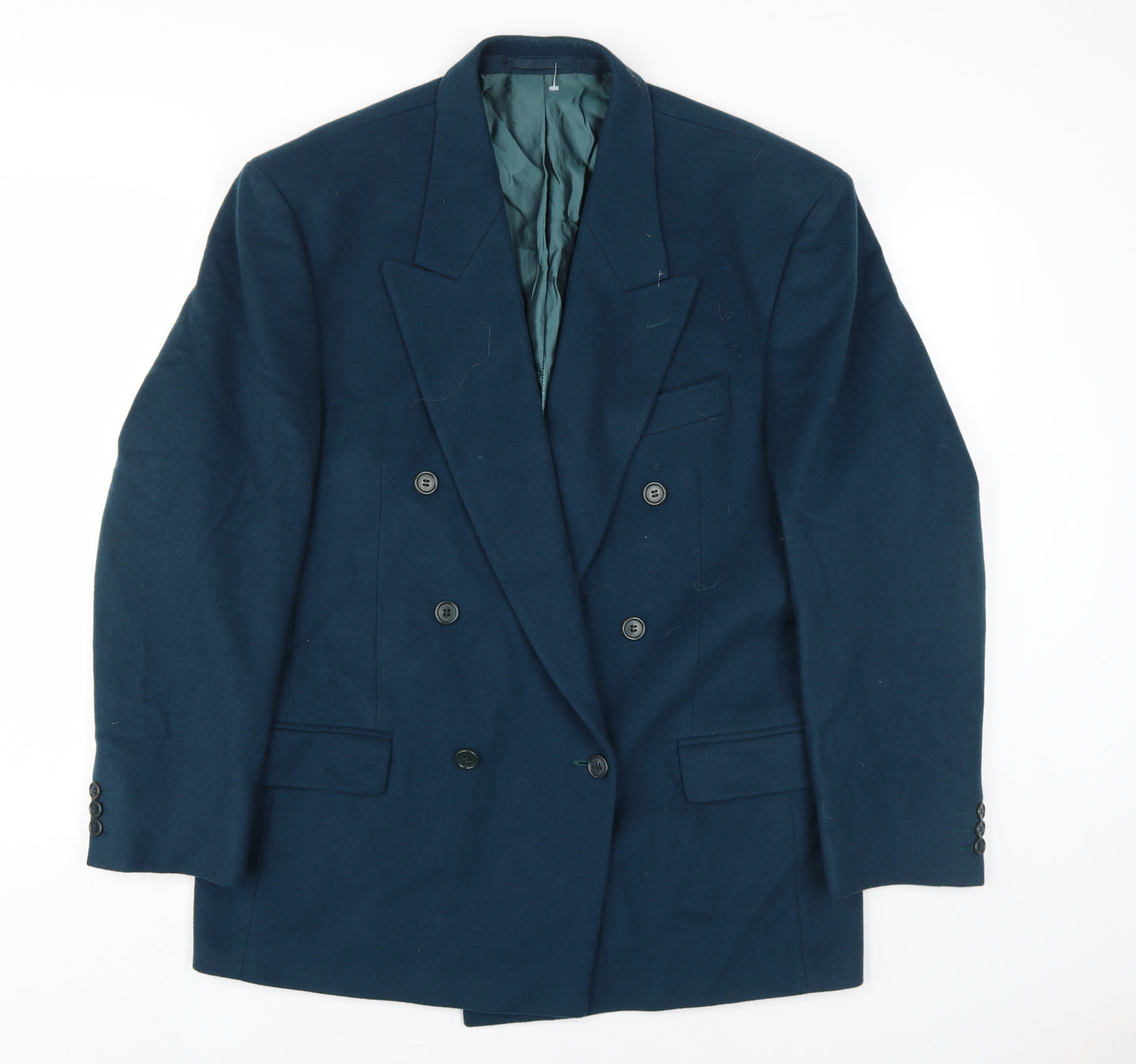 Burton Men's Blue Wool Blazer 40S Double-Breasted