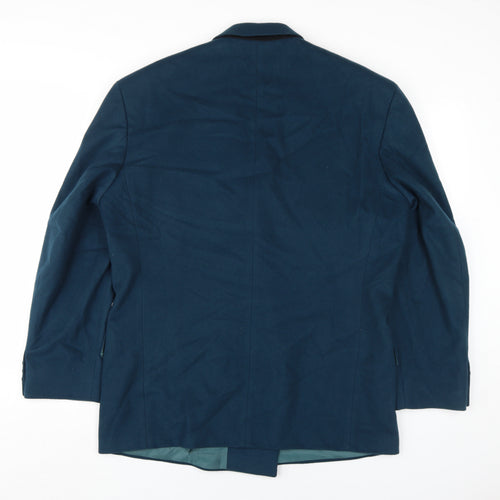 Burton Men's Blue Wool Blazer 40S Double-Breasted
