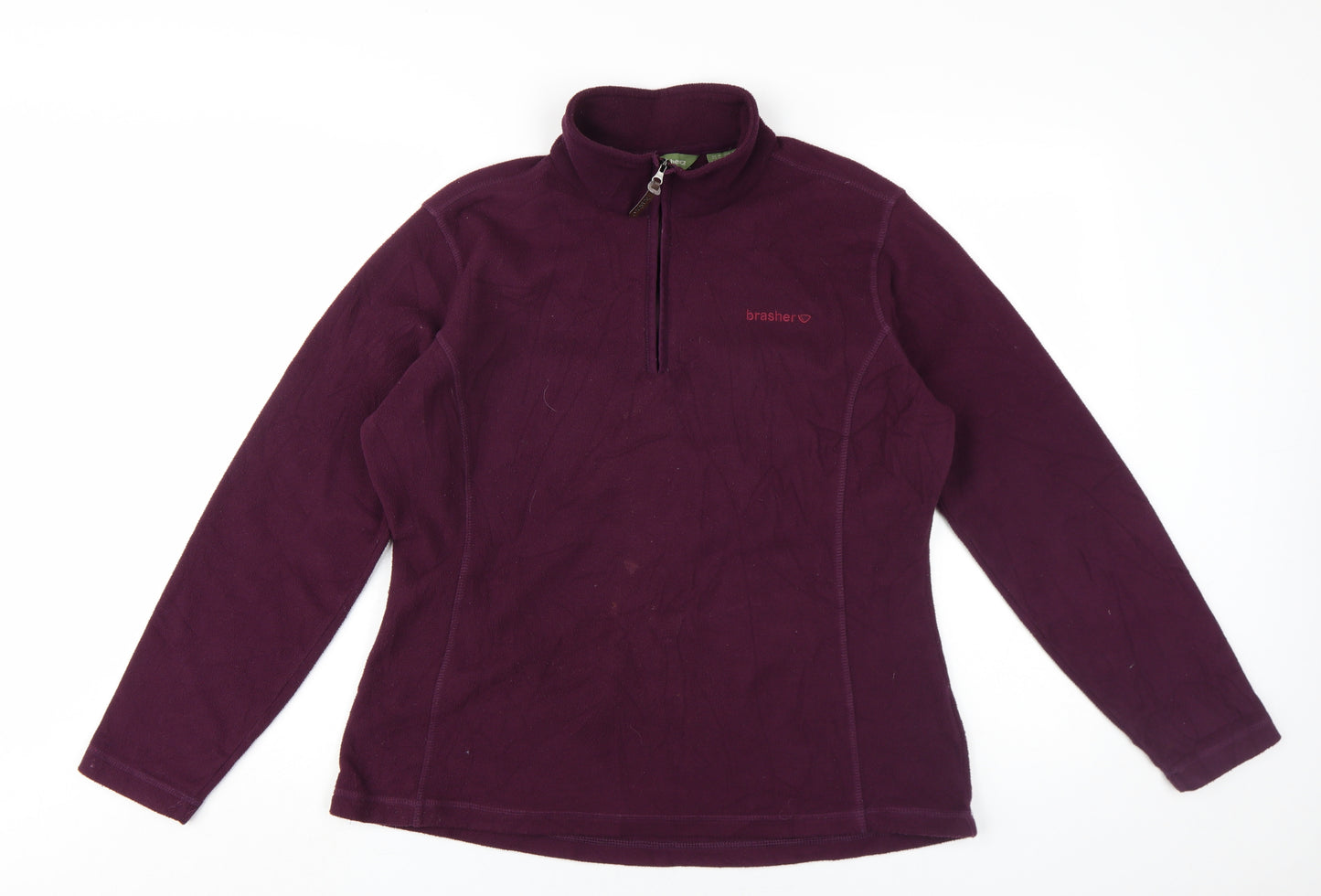 Brasher Women's Purple Fleece Pullover Sweatshirt Size 16