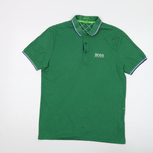 Hugo Boss Men's Green Polo Shirt M Size Casual Style