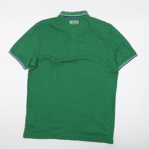 Hugo Boss Men's Green Polo Shirt M Size Casual Style