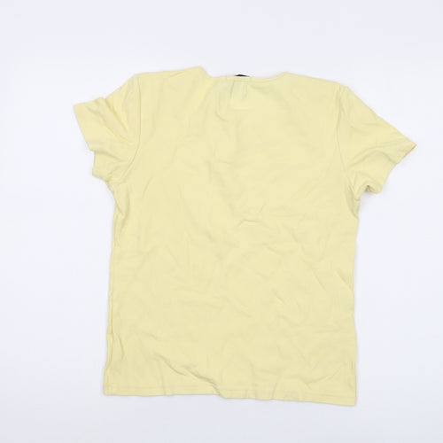 GAP Women Yellow M Basic Crew Neck T-Shirt