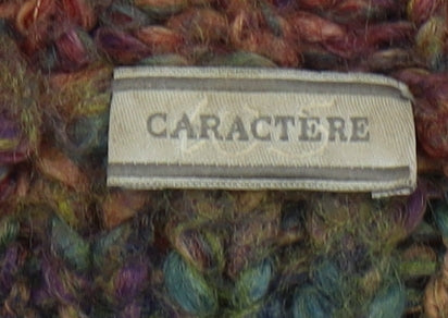 Caractere Women's Multicoloured Cardigan, Size M, Chunky V-Neck