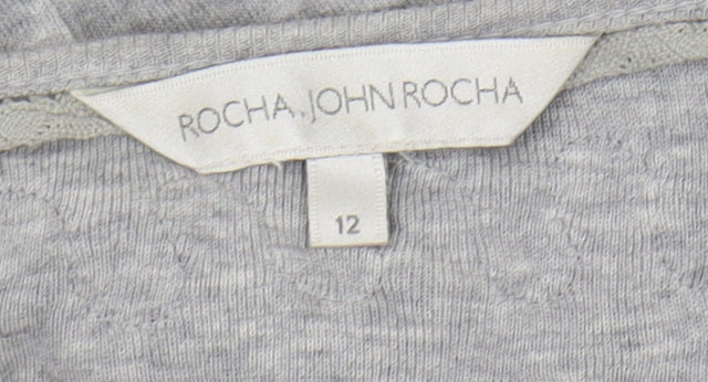 Rocha, John Rocha Grey Scoop Neck Long Sleeve Women’s T-Shirt