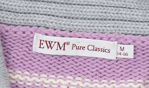 EWM Pure Classics Women's Multicoloured Mock Neck Full Zip Jumper M