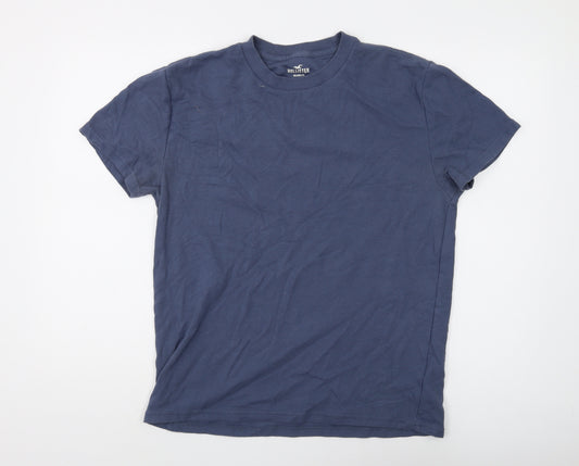 Hollister Men's Blue Relaxed Fit T-Shirt S