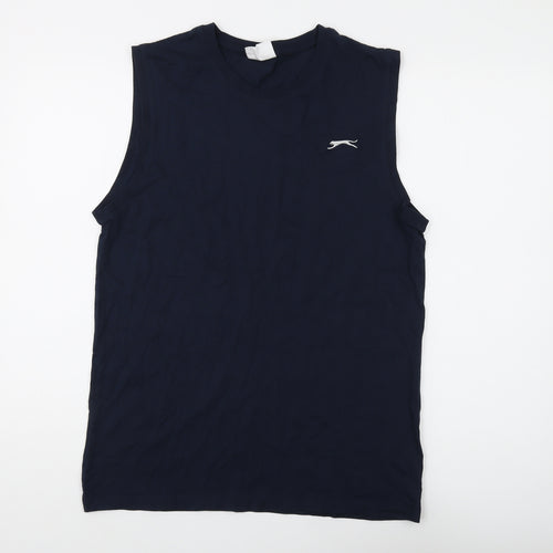 Slazenger Men's Sleeveless Blue Crew Neck T-Shirt