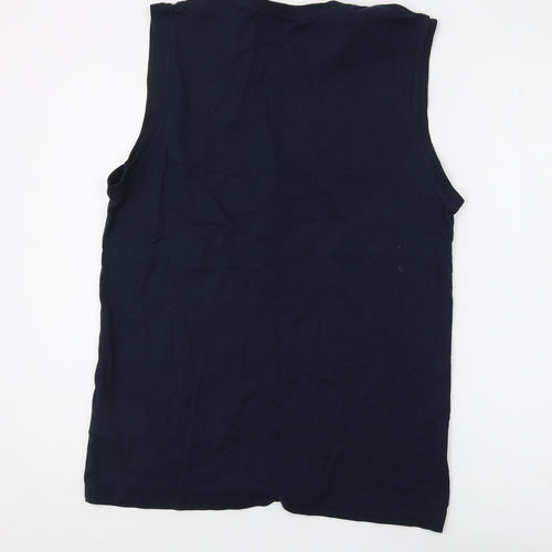 Slazenger Men's Sleeveless Blue Crew Neck T-Shirt