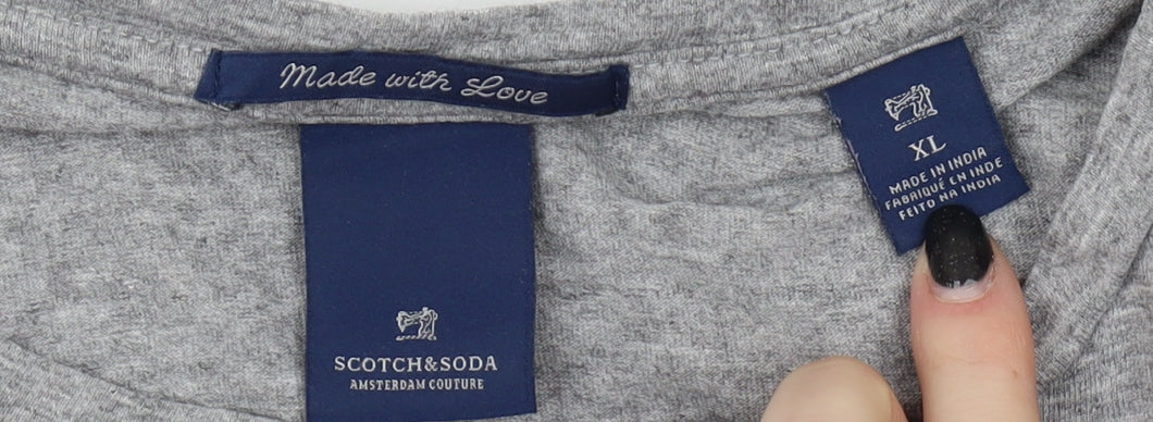 Scotch & Soda Men's Grey XL Cotton T-Shirt