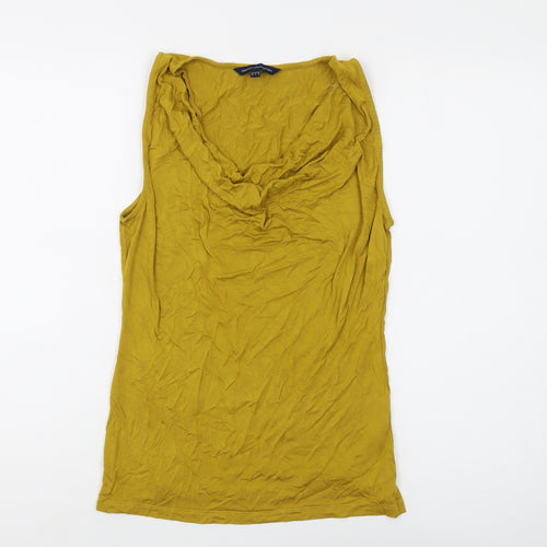 French Connection Women's Yellow Cowl Neck Tank Size 10
