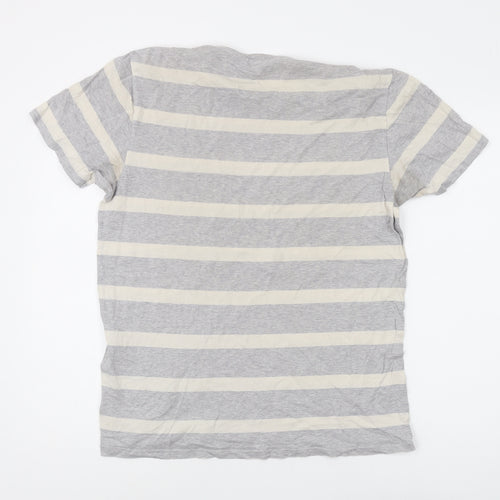 Levi's Men's Grey Striped Short Sleeve T-Shirt, M, Cotton