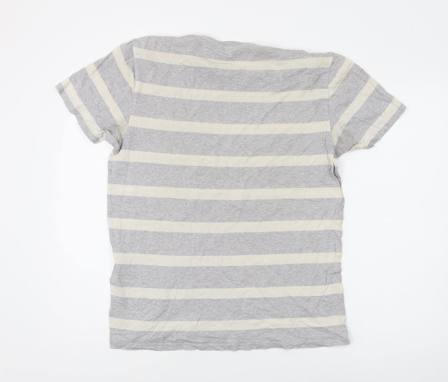 Levi's Men's Grey Striped Short Sleeve T-Shirt, M, Cotton