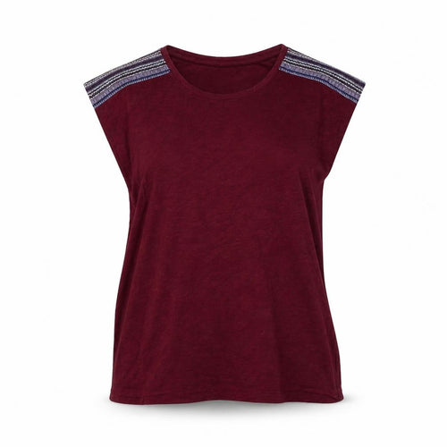 Gap Women's Red T-Shirt, M, Sleeveless with Embroidery
