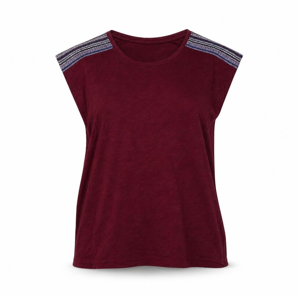 Gap Women's Red T-Shirt, M, Sleeveless with Embroidery