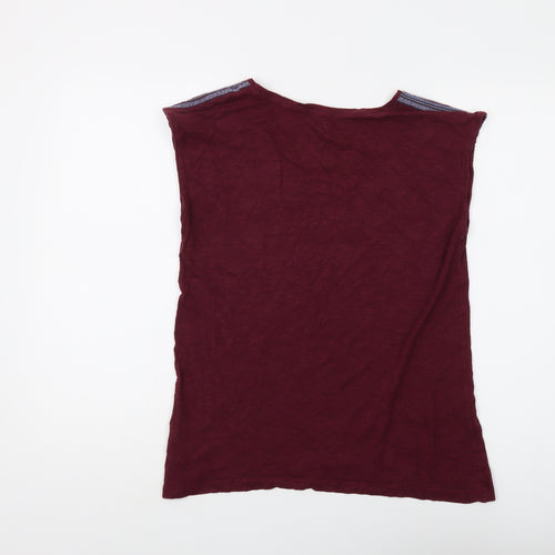 Gap Women's Red T-Shirt, M, Sleeveless with Embroidery