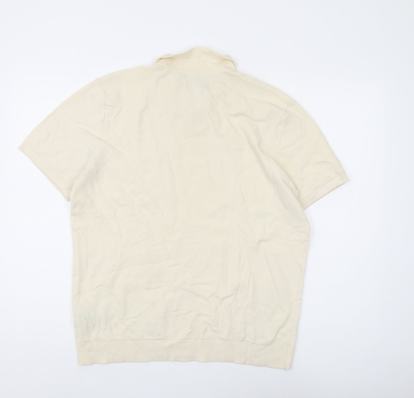 Marks and Spencer Men's Beige Polo Shirt L
