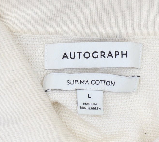 Marks and Spencer Men's Beige Polo Shirt L
